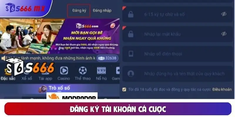 Đăng ký tài khoản cá cược Đăng ký tài khoản cá cược